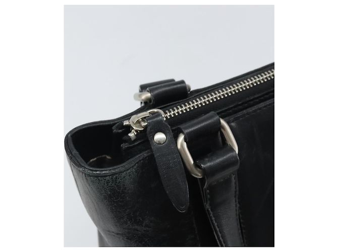 Borsa a mano in pelle nera e argento autentica BA10370 di BURBERRY Nero - vista 10