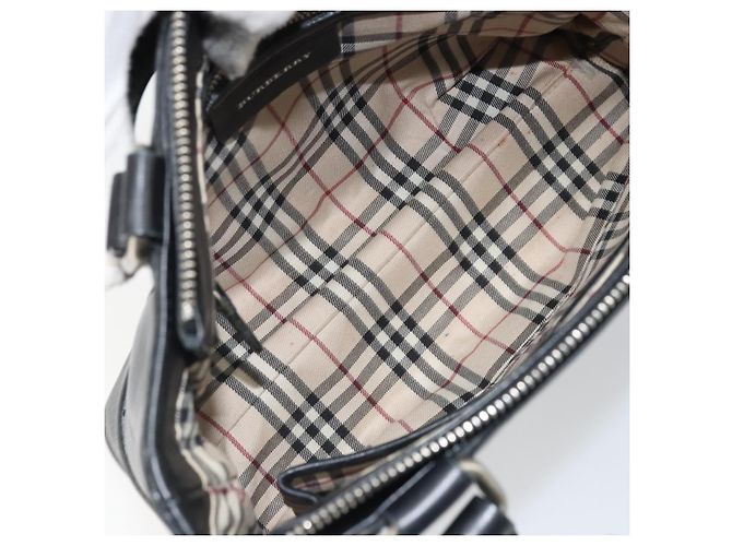 Borsa a mano in pelle nera e argento autentica BA10370 di BURBERRY Nero - vista 12