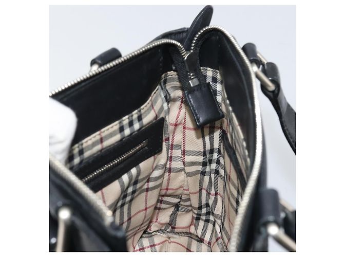Borsa a mano in pelle nera e argento autentica BA10370 di BURBERRY Nero - vista 17