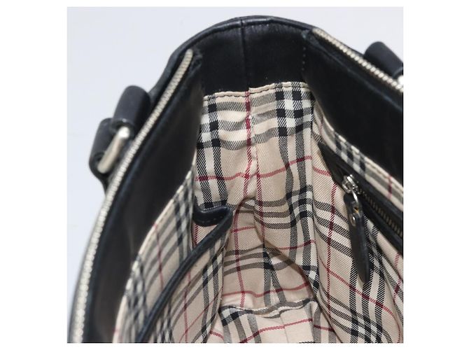 Borsa a mano in pelle nera e argento autentica BA10370 di BURBERRY Nero - vista 18