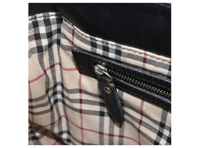 Borsa a mano in pelle nera e argento autentica BA10370 di BURBERRY Nero - vista 19