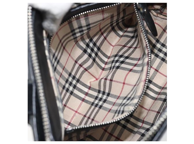 Borsa a mano in pelle nera e argento autentica BA10370 di BURBERRY Nero - vista 20