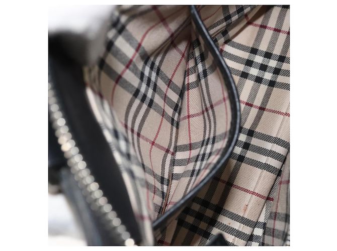 Borsa a mano in pelle nera e argento autentica BA10370 di BURBERRY Nero - vista 21
