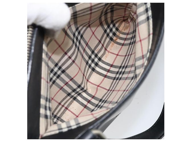 Borsa a mano in pelle nera e argento autentica BA10370 di BURBERRY Nero - vista 22