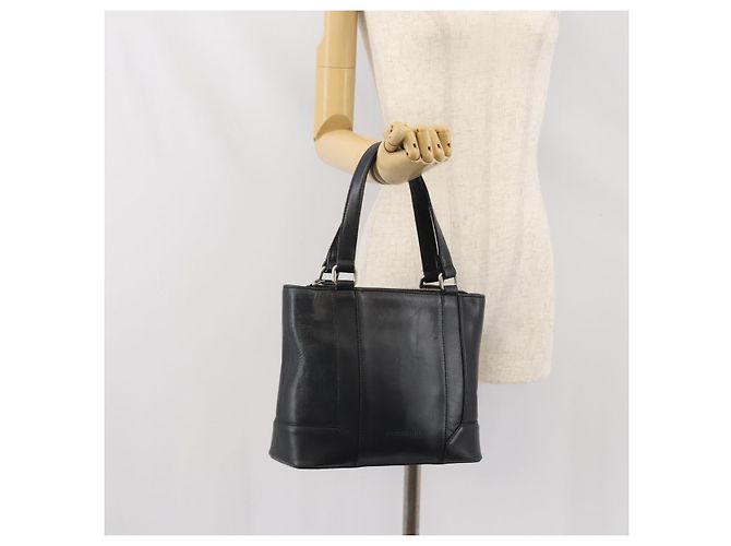 Borsa a mano in pelle nera e argento autentica BA10370 di BURBERRY Nero - vista 23