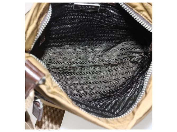 Borsa a Spalla PRADA in Nylon Beige Argento Autentica bs33257 - vista 11
