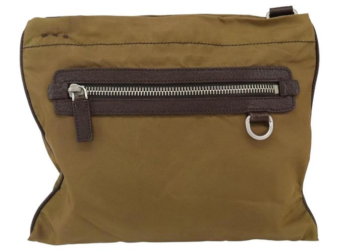 Borsa a Spalla PRADA in Nylon Beige Argento Autentica bs33257 - vista 13