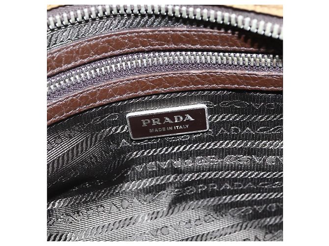 Borsa a Spalla PRADA in Nylon Beige Argento Autentica bs33257 - vista 18