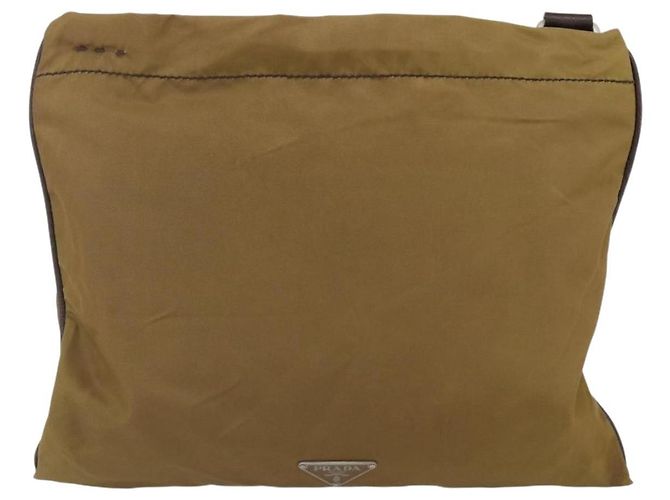 Borsa a Spalla PRADA in Nylon Beige Argento Autentica bs33257 - vista 2