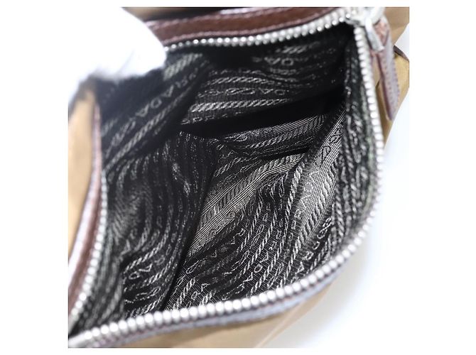 Borsa a Spalla PRADA in Nylon Beige Argento Autentica bs33257 - vista 23