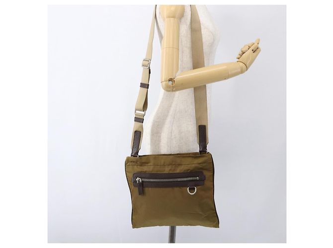 Borsa a Spalla PRADA in Nylon Beige Argento Autentica bs33257 - vista 24