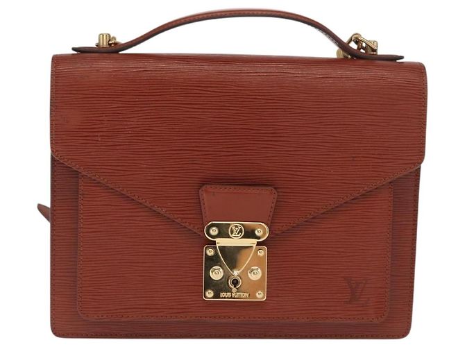 LOUIS VUITTON Borsa a Mano Epi Monceau 28 Marrone M52123 LV Auth 170765 - vista 13