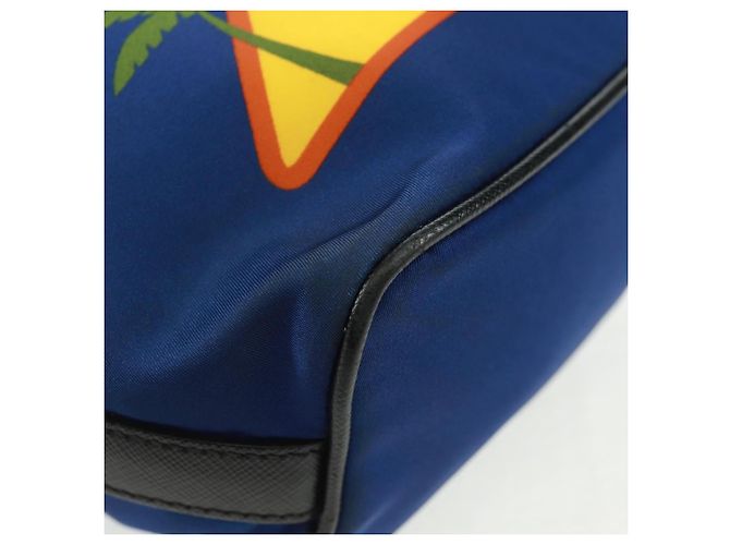Borsa a Spalla PRADA Nylon 2way Blu Argento Auth 161702M - vista 15