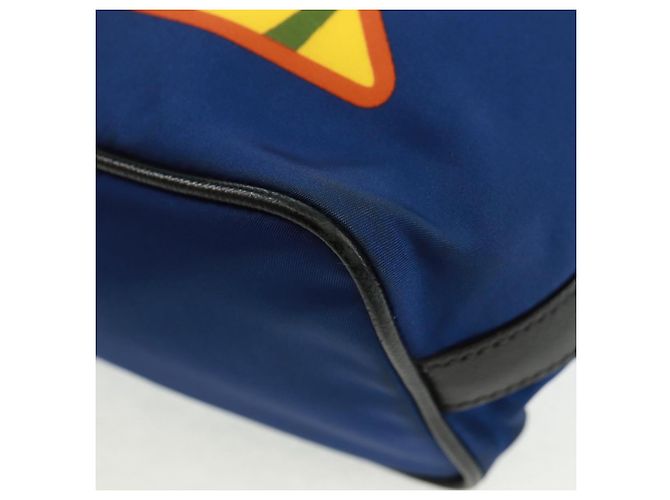 Borsa a Spalla PRADA Nylon 2way Blu Argento Auth 161702M - vista 16