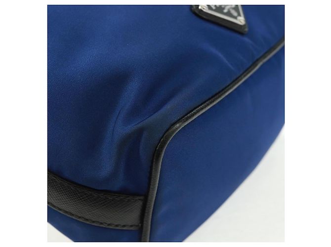 Borsa a Spalla PRADA Nylon 2way Blu Argento Auth 161702M - vista 17