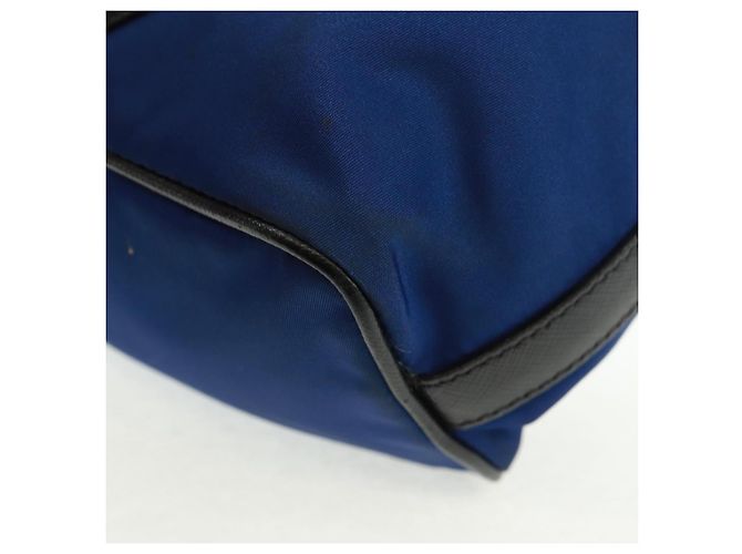 Borsa a Spalla PRADA Nylon 2way Blu Argento Auth 161702M - vista 18