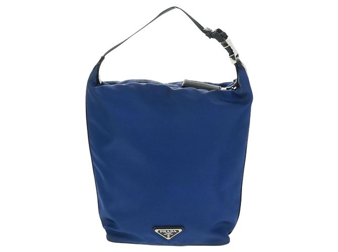 Borsa a Spalla PRADA Nylon 2way Blu Argento Auth 161702M - vista 2