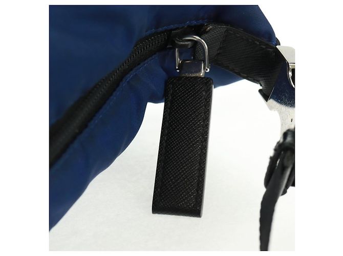 Borsa a Spalla PRADA Nylon 2way Blu Argento Auth 161702M - vista 20