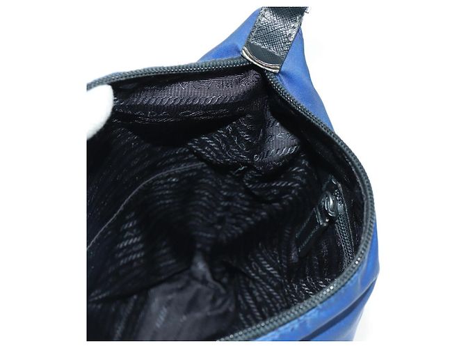 Borsa a Spalla PRADA Nylon 2way Blu Argento Auth 161702M - vista 22