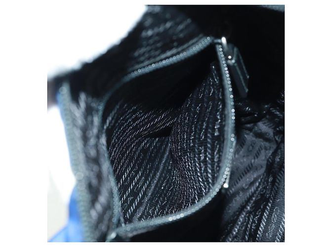 Borsa a Spalla PRADA Nylon 2way Blu Argento Auth 161702M - vista 25