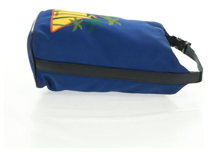 Borsa a Spalla PRADA Nylon 2way Blu Argento Auth 161702M - vista 4