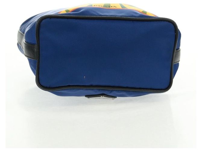 Borsa a Spalla PRADA Nylon 2way Blu Argento Auth 161702M - vista 5