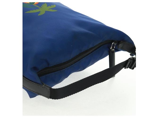 Borsa a Spalla PRADA Nylon 2way Blu Argento Auth 161702M - vista 6