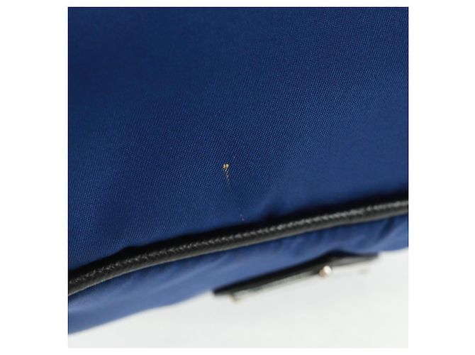 Borsa a Spalla PRADA Nylon 2way Blu Argento Auth 161702M - vista 9