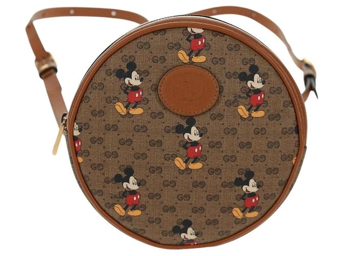 Gucci Zaino Disney Micro GG Supreme in PVC beige e oro 603730 Auth 159823M D'oro - vista 13
