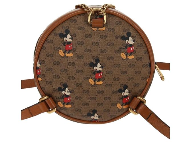 Gucci Zaino Disney Micro GG Supreme in PVC beige e oro 603730 Auth 159823M D'oro - vista 2