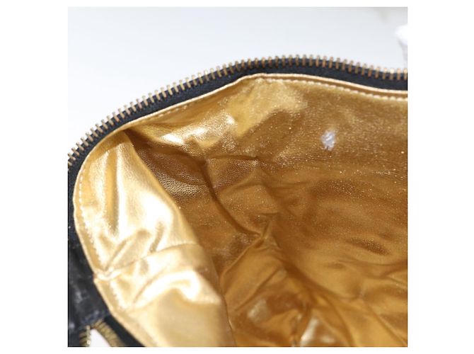 Borsa a Spalla Salvatore Ferragamo Nylon Nero Oro Auth BA10654 D'oro - vista 20