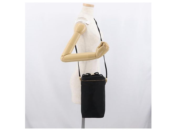 Borsa a Spalla Salvatore Ferragamo Nylon Nero Oro Auth BA10654 D'oro - vista 21