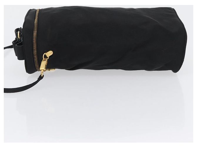Borsa a Spalla Salvatore Ferragamo Nylon Nero Oro Auth BA10654 D'oro - vista 4