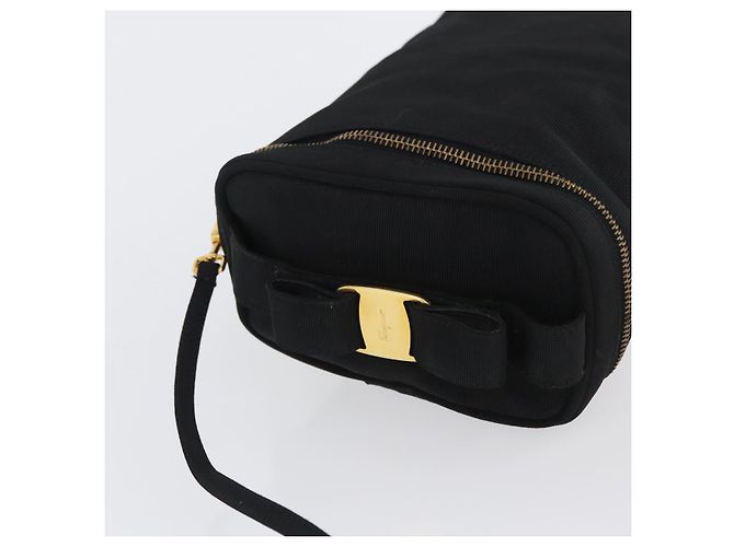 Borsa a Spalla Salvatore Ferragamo Nylon Nero Oro Auth BA10654 D'oro - vista 6