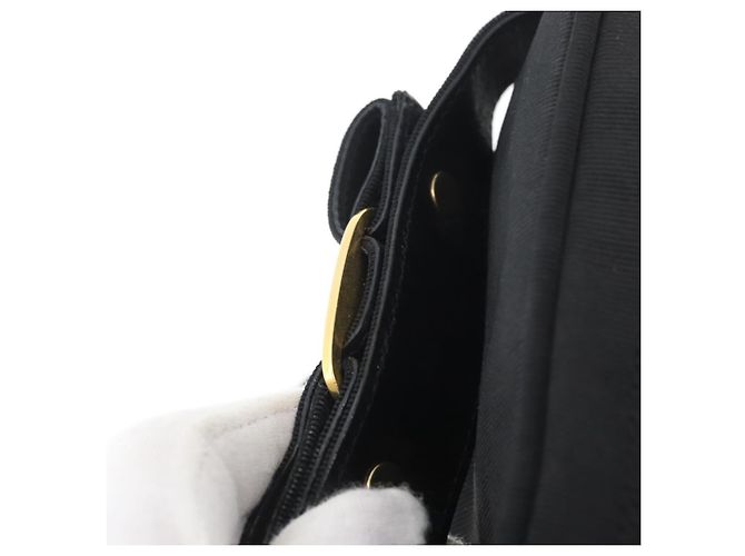 Borsa a Spalla Salvatore Ferragamo Nylon Nero Oro Auth BA10654 D'oro - vista 8