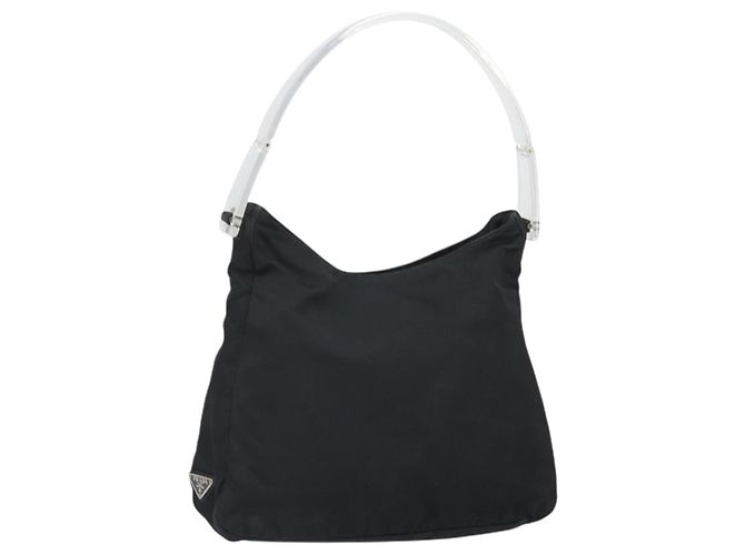 Prada Tote Bag aus schwarzem Nylon mit Silber authentisch bs33240 - Ansicht 13