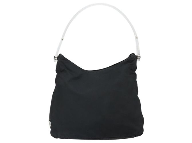 Prada Tote Bag aus schwarzem Nylon mit Silber authentisch bs33240 - Ansicht 14