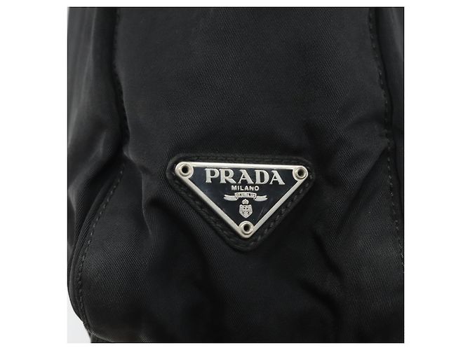 Prada Tote Bag aus schwarzem Nylon mit Silber authentisch bs33240 - Ansicht 19