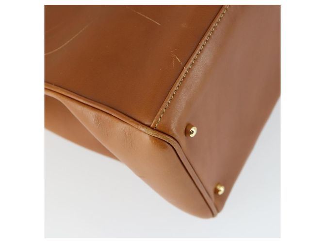 Borsa a mano in pelle GUCCI Bamboo 2 in 1 Marrone Oro 002 123 0322 Auth 165977 D'oro - vista 18