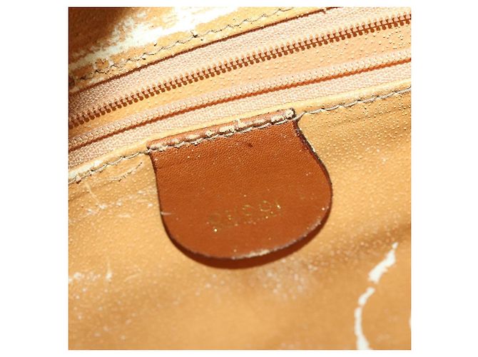 Borsa a mano in pelle GUCCI Bamboo 2 in 1 Marrone Oro 002 123 0322 Auth 165977 D'oro - vista 21