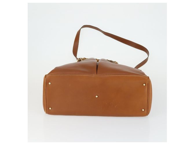 Borsa a mano in pelle GUCCI Bamboo 2 in 1 Marrone Oro 002 123 0322 Auth 165977 D'oro - vista 5