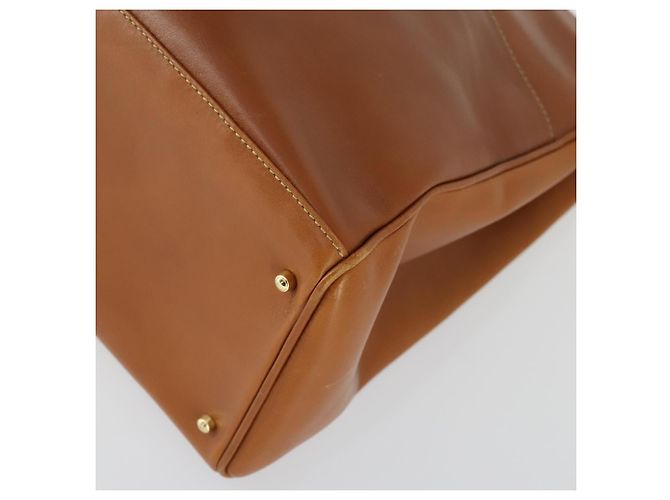 Borsa a mano in pelle GUCCI Bamboo 2 in 1 Marrone Oro 002 123 0322 Auth 165977 D'oro - vista 9