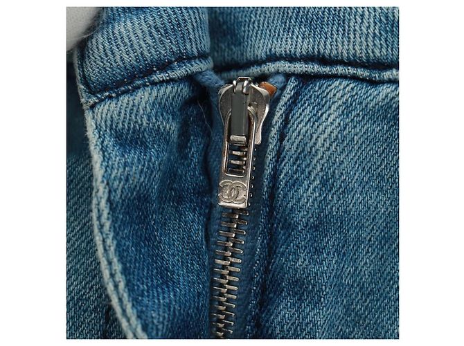 FALDA CHANEL DENIM AZUL CC Auth 169950V - vista 6