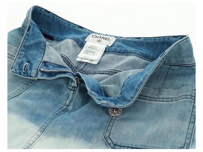 FALDA CHANEL DENIM AZUL CC Auth 169950V - vista 7