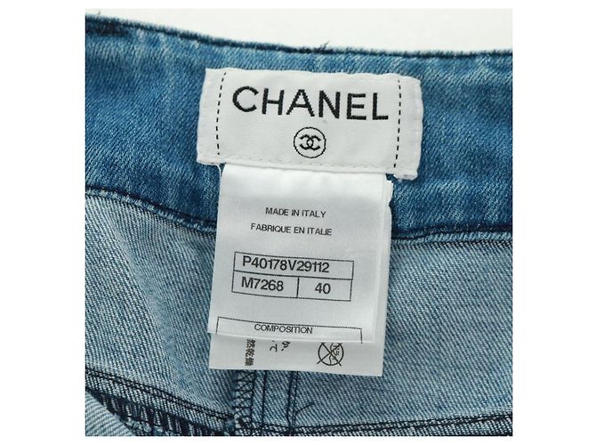 FALDA CHANEL DENIM AZUL CC Auth 169950V - vista 8