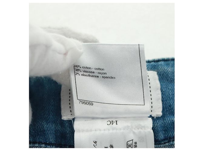 FALDA CHANEL DENIM AZUL CC Auth 169950V - vista 9