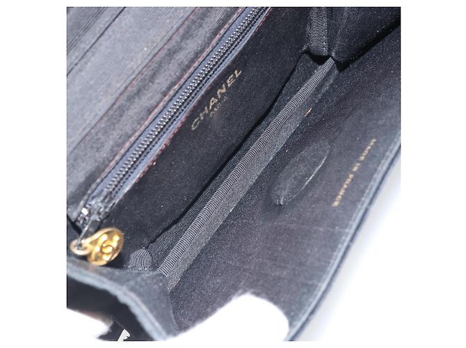 CHANEL Mademoiselle Borsa a Spalla con Catena Velluto Nero Oro CC Auth bs33251 D'oro - vista 12