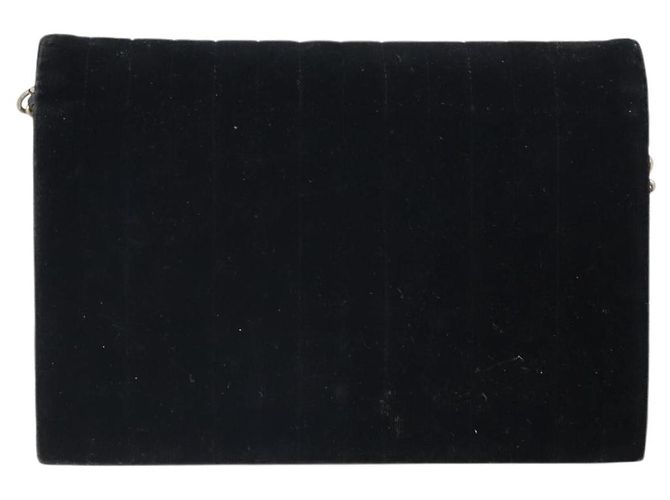 CHANEL Mademoiselle Borsa a Spalla con Catena Velluto Nero Oro CC Auth bs33251 D'oro - vista 2