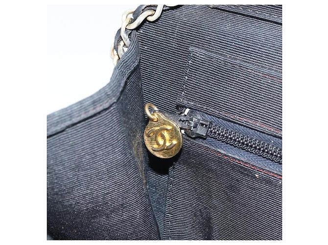 CHANEL Mademoiselle Borsa a Spalla con Catena Velluto Nero Oro CC Auth bs33251 D'oro - vista 20