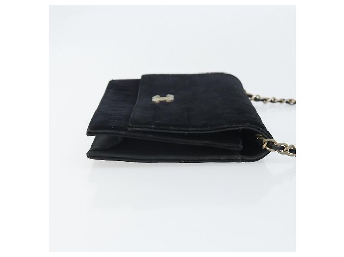 CHANEL Mademoiselle Borsa a Spalla con Catena Velluto Nero Oro CC Auth bs33251 D'oro - vista 3